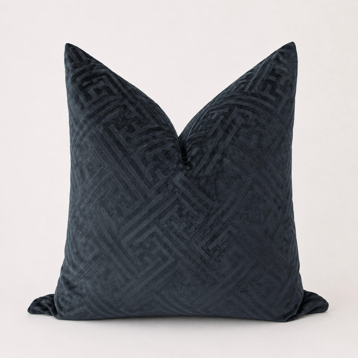 Black Geometric Pillow - Onyx Maze