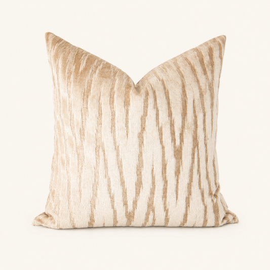 Cream Stripe Pillow - Champagne Stria