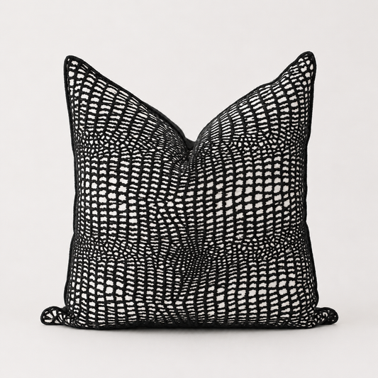 Ebony & Ivory Pillow - Noir Grid