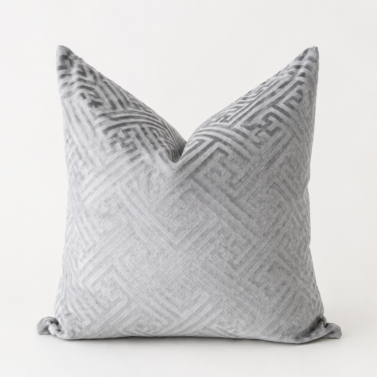 Gray Geometric Pillow - Sterling Maze