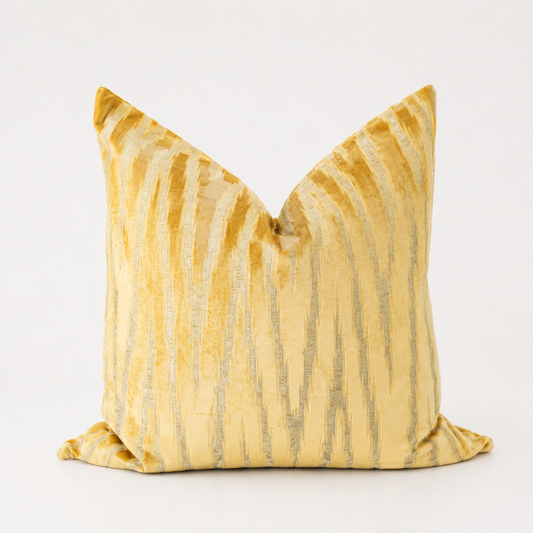 Yellow Stripe Pillow - Golden Stria